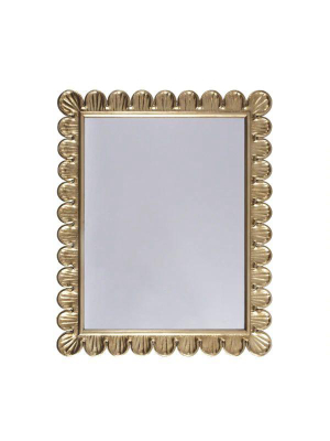 Eliza Mirror W/ Scalloped Edge Frame In Gold Leaf