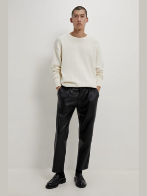 Faux Leather Jogging Pants