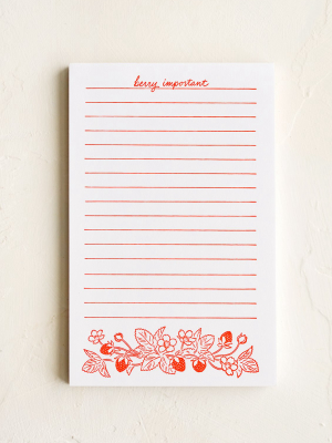 Berry Important Letterpress Notepad
