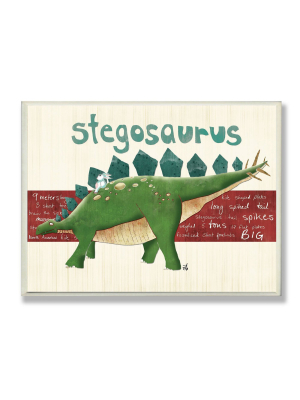 Stegosaurus Dinosaur Wall Plaque Art (10"x15"x0.5") - Stupell Industries