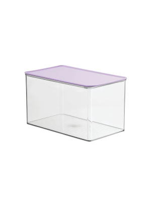 Mdesign Plastic Stackable Closet Storage Bin Box With Lid