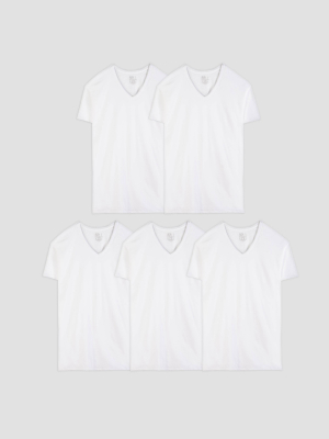 Fruit Of The Loom Men's V-neck T-shirt 5pk - White 2xl