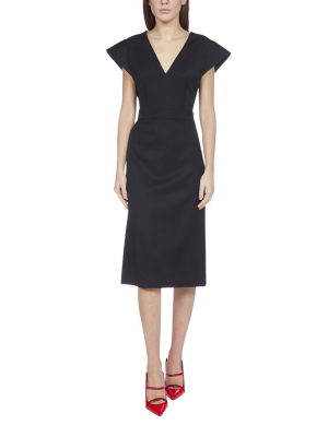 Alexander Mcqueen V-neck Midi Dress