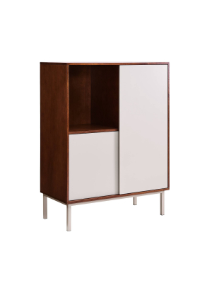 Hanzi Two-tone Sliding Door Cabinet Gray/brown - Holly & Martin