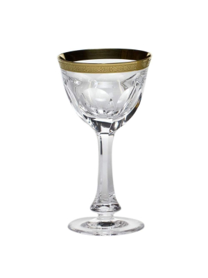 Moser Lady Hamilton Gold Crystal White Wine Glass