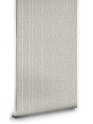 Herringbone Wallpaper In Blunt Neutral By Milton & King