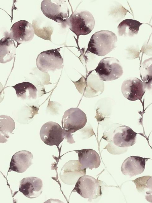 Eucalyptus Trail Wallpaper In Mulberry By Antonina Vella For York Wallcoverings