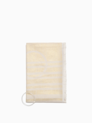 Gradient Stripe Lurex Logo Scarf