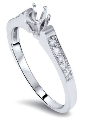 Pompeii3 Diamond Engagement Semi Mount Ring Setting White Gold