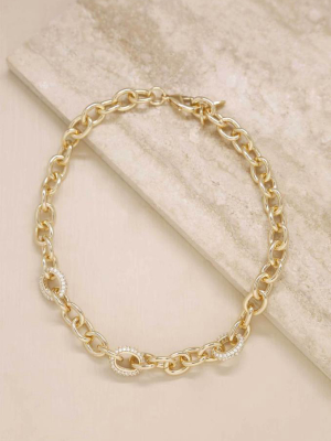 Sparkle And Show Off 18k Gold Plated Chain Link Necklace