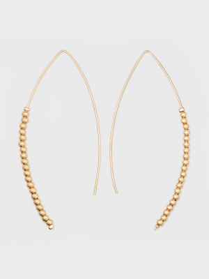 Round Bead Slider Threader Earrings - Universal Thread™ Worn Gold