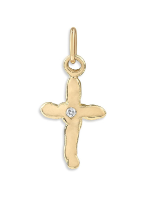 Cross Smushie Mini Charm With Diamond