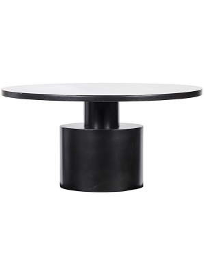 Noir Marlow Black Metal Dining Table