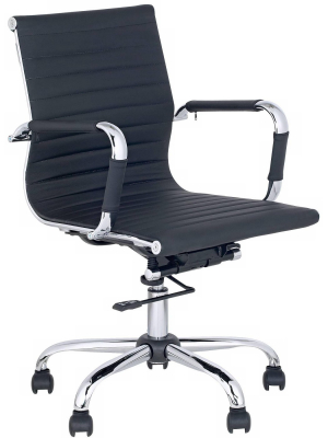 Studio 55d Serge Black Low Back Swivel Office Chair