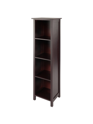 55.98" 5 Tier Milan Storage Shelf Or Bookshelf Tall Walnut - Winsome