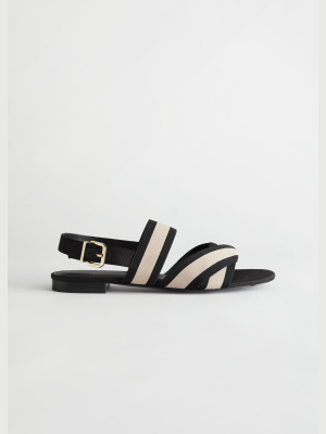 Striped Slingback Sandals