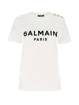 Balmain Logo Printed Crewneck T-shirt