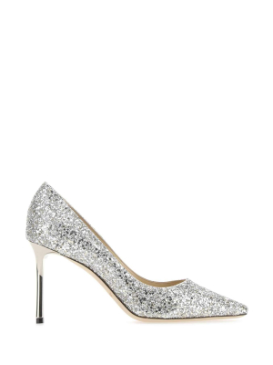 Jimmy Choo Romy 85 Glitter Embellished Pumps