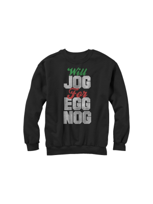 Women's Chin Up Christmas Jog For Egg Nog Sweatshirt