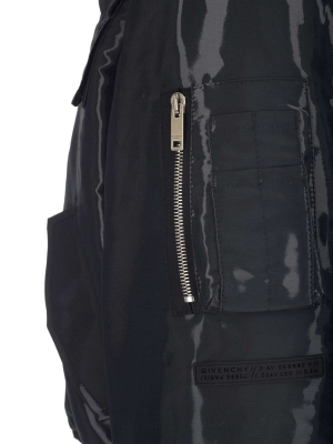 Givenchy Patch Wet Effect Bomber Jacket
