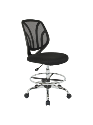 Screen Back Armless Drafting Chair Black - Osp Home Furnishings