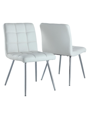 Set Of 2 Metal Dining Chair White - Everyroom