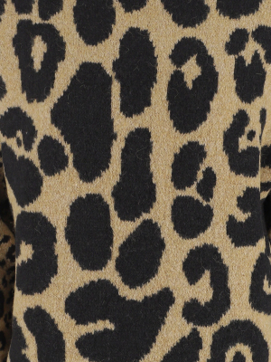 Stella Mccartney Turtleneck Leopard Intarsia Sweater