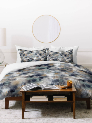 Ninola Design Smoky Marble Dark Astronomy Duvet Set - Deny Design