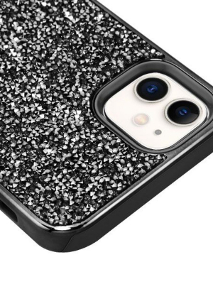 Valor Encrusted Rhinestones Hybrid Hard Dual Layer Plastic Tpu Case For Apple Iphone 11 - Gray