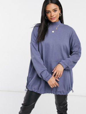 Asos Design Structured Super Oversized Cocoon Sweatshirt In Dolphin Gray