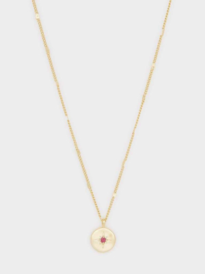 Power Birthstone Coin Necklace (july)