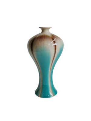 Blue Reaction Glazed Plum Vase