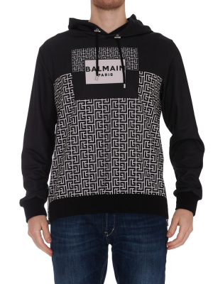 Balmain Monogram Logo Hoodie