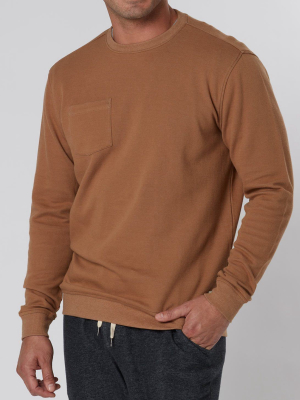 Double-knit Pocket Crewneck Sweatshirt