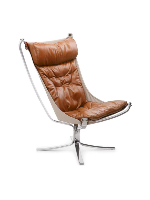 Mid Century Leather Falcon Chair