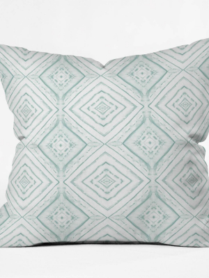 18"x18" Jacqueline Maldonado Dye Dash Diamond Square Throw Pillow Light Green - Deny Designs