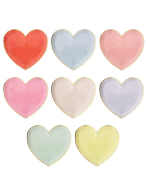 Party Palette Heart Large Plates (x 8)