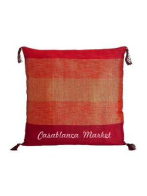 Red Striped Silk/wool Pillow