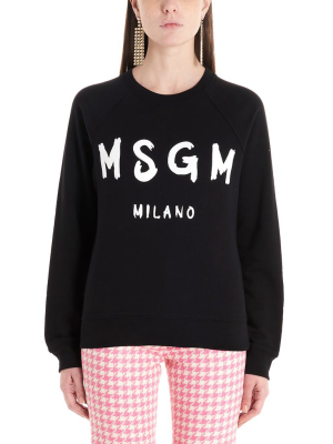 Msgm Logo Printed Crewneck Sweatshirt