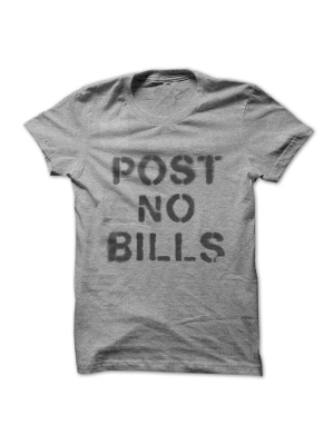 Heather Gray Post No Bills Spray Paint Graphic T-shirt