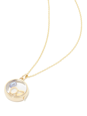 14k Medium Round Locket & Gold Chain