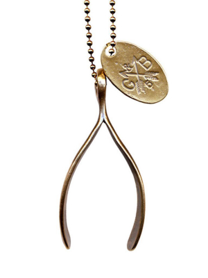 Wishbone & Dogtag Ball Chain Necklace