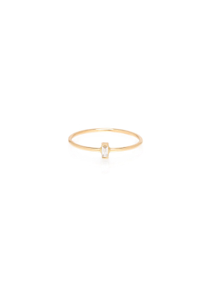 14k Vertical Baguette Diamond Ring