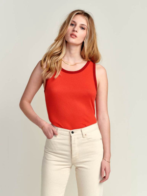 Bellerose - Nima Tank Top: Massai Red With Tomato Trim