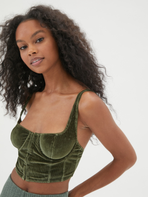 Out From Under Anastasia Ribbed Velvet Bustier Top