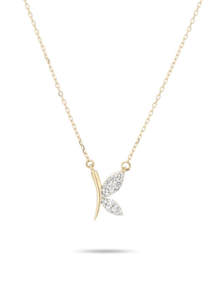 Garden Party Pavé Butterfly Necklace