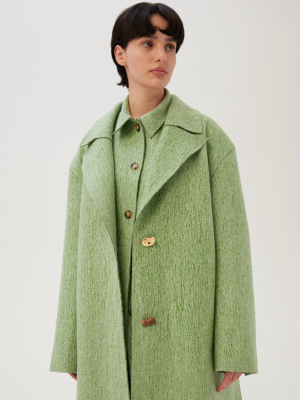 Agnes Coat Virgin Wool Felt Green - Sale