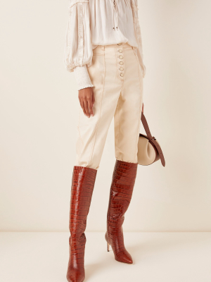 Jett Snake-effect Leather Knee Boots