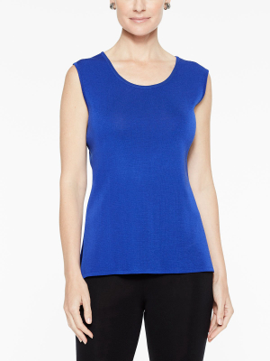 Classic Knit Tank Top, Blue Flame