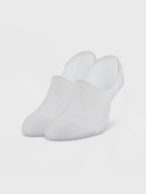 Peds Women's Memory Cushion 2pk Liner Socks - White 5-10